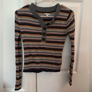 Striped American Eagle Long Sleeve Top